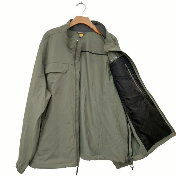 Eddie Bauer Travex Jacket Mens 2XL Green Softshell Full Zip Hiking Outdoor - Picture 4 of 13